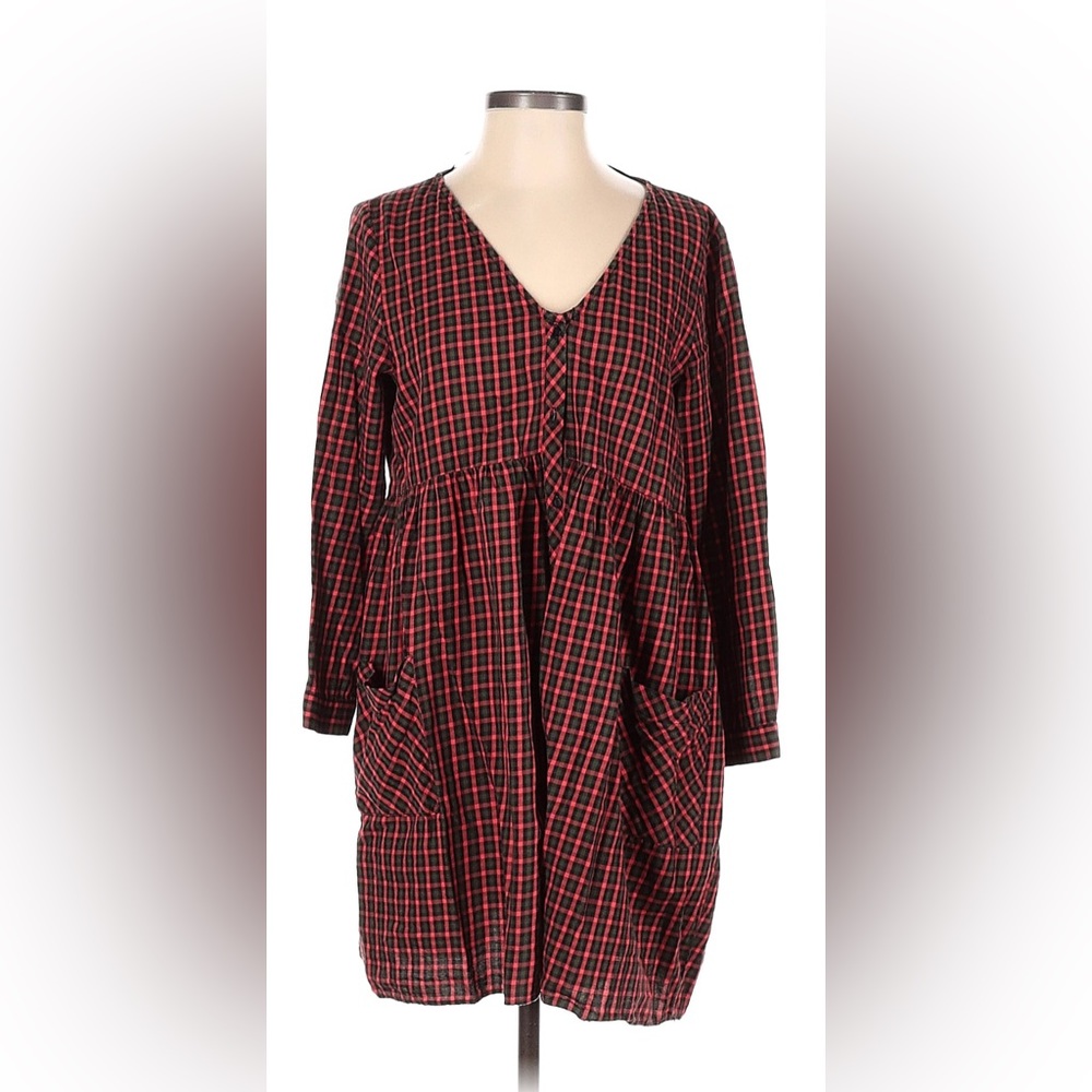 Zara plaid button up mini dress